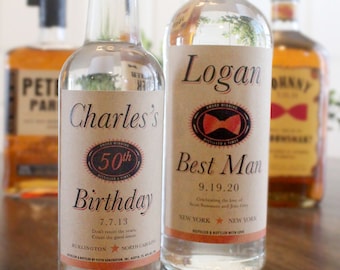 Personalized Label to fit Tito&#39;s Stye Vodka Bottle - Weddings, Birthdays, Anniversaries, Holidays