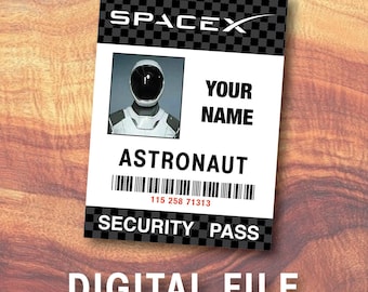 Space X Astronaut Badge for Costume (Editable Digital Download Only)