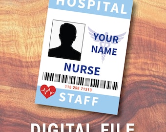 Doctor, Nurse, Surgeon, Medical Staff Badge for Costume (Editable Digital Download Only)
