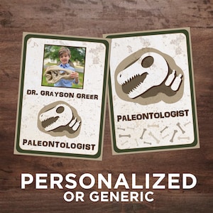Personalized Paleontologist Badge with Badge Sleeve and Clip