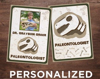 Personalized Paleontologist Badge with Badge Sleeve and Clip
