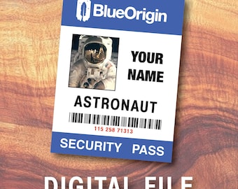 Blue Origin Astronaut Badge for Costume (Editable Digital Download Only)