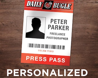 Personalized Lois and Clark Press Pass Badge with Sleeve and Clip
