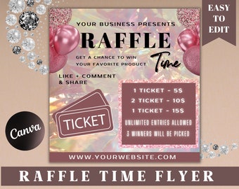 Raffle Ticket Template, Flyer Template, Instagram Flyer, Hair Raffle ...