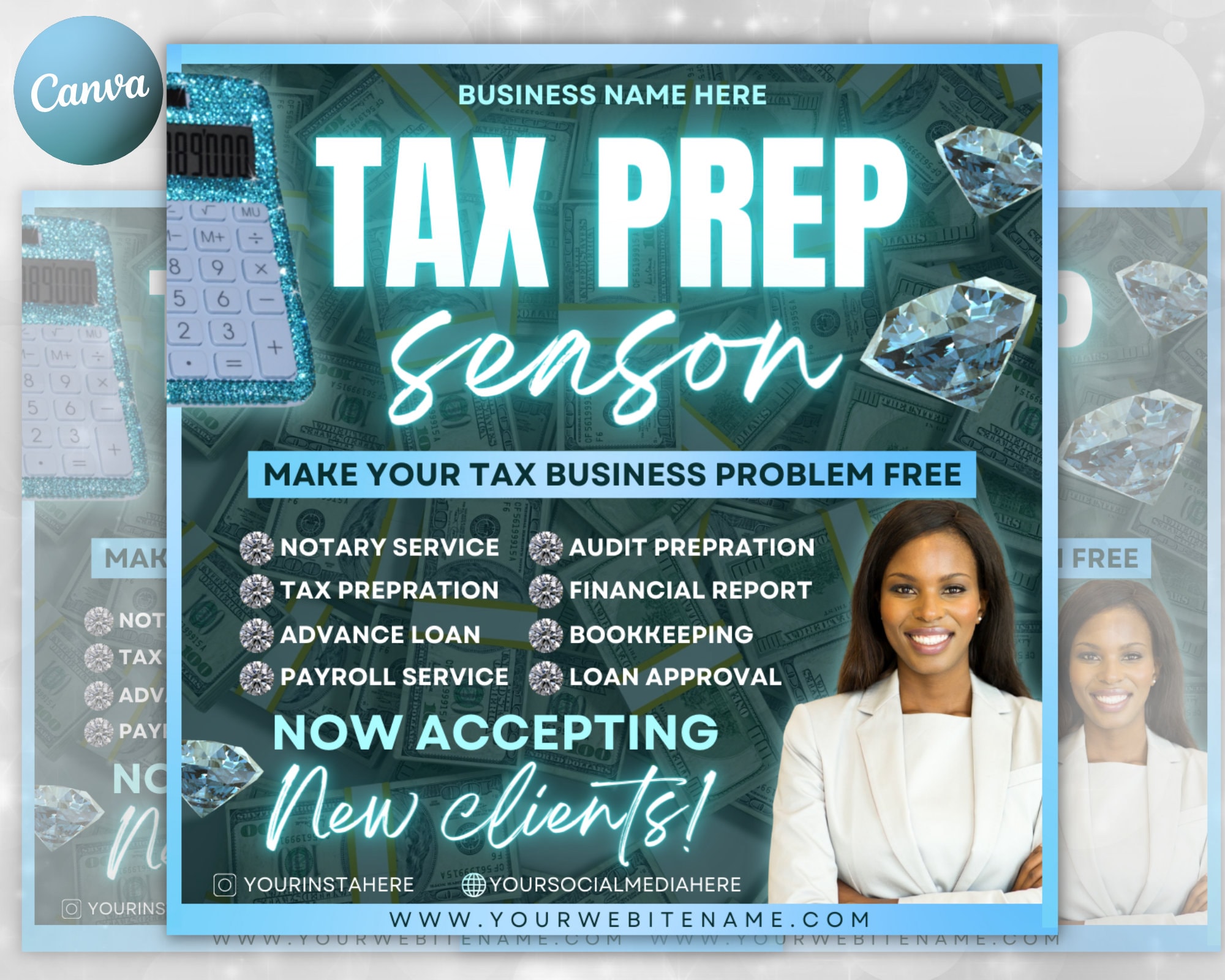 Tax Prep and Credit Repair Flyer DIY Consultant Taxation Etsy
