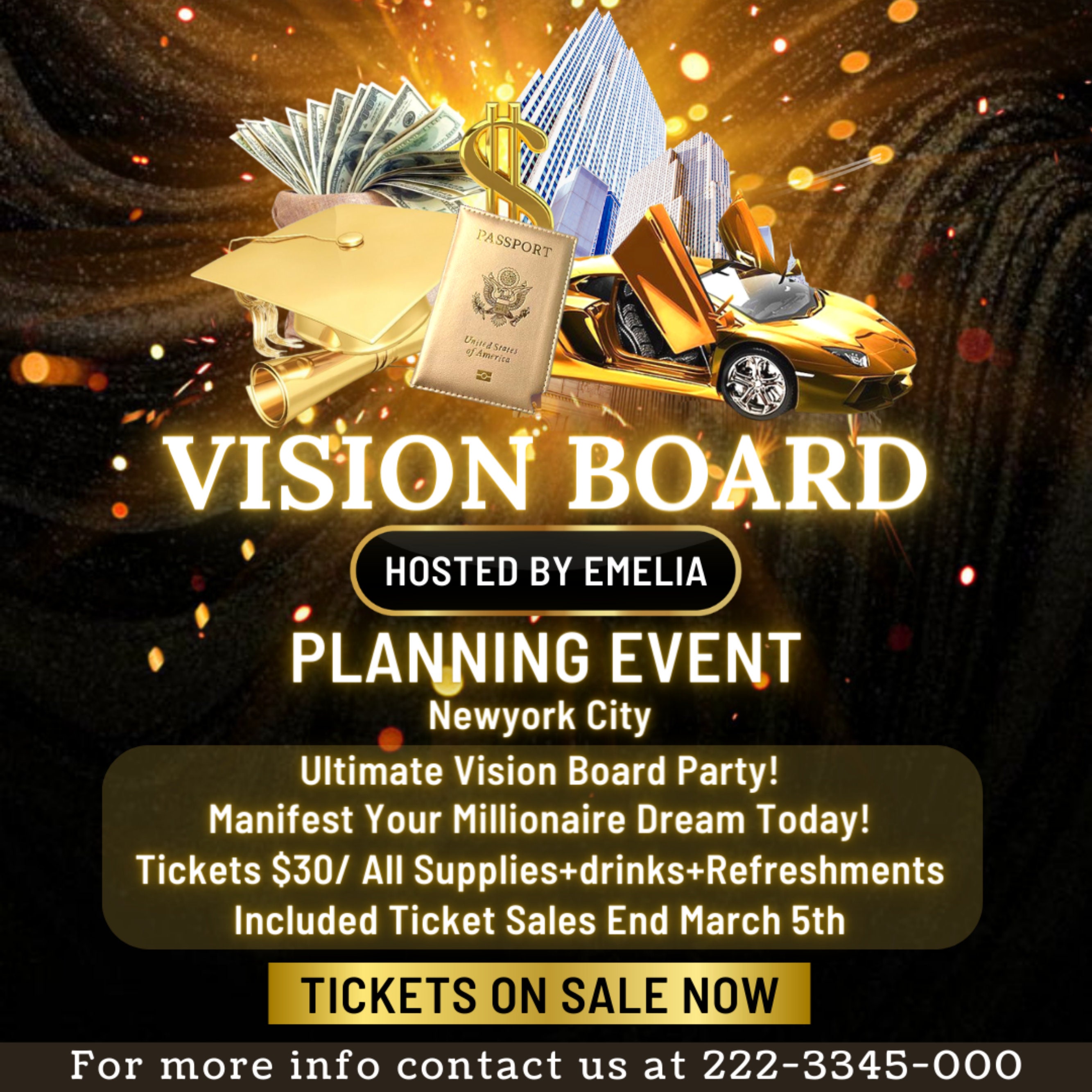 Editable Vision Board Flyer, Vision Board Flyer, Manifesting Event ...