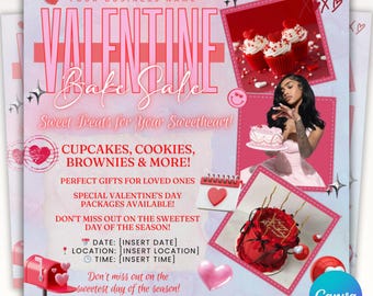 Folleto de venta de pasteles de febrero, folleto de venta de pasteles de San Valentín, folleto de dulces, folleto de postres de San Valentín, venta de San Valentín, folleto de pastelería