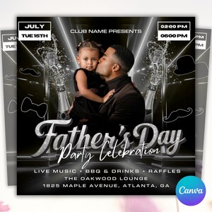 Father&#39;s Day Party Flyer, Father&#39;s Day Invitation Flyer, Best Dad Event Flyer, Party Flyer Template, Social Media Flyer, Instant Download