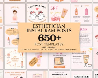Esthetician Instagram Templates for Skincare Professionals,Med-spa And Dermatology Instagram Post, Editable Skincare Brand Social Media Post