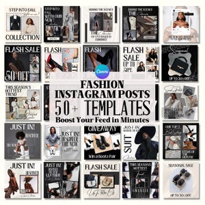Fashion Insta Post, Instagram Clothing Brand, Fashion Instagram Templates, Instagram Stories, Canva Editable, Instant Download