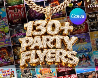 Pakiet ulotek imprezowych, edytowalna ulotka Kickback Club, ulotka Freaknik Party, ulotka na wydarzenie, DJ Whiskey Night, szablon Canva, natychmiastowe pobranie