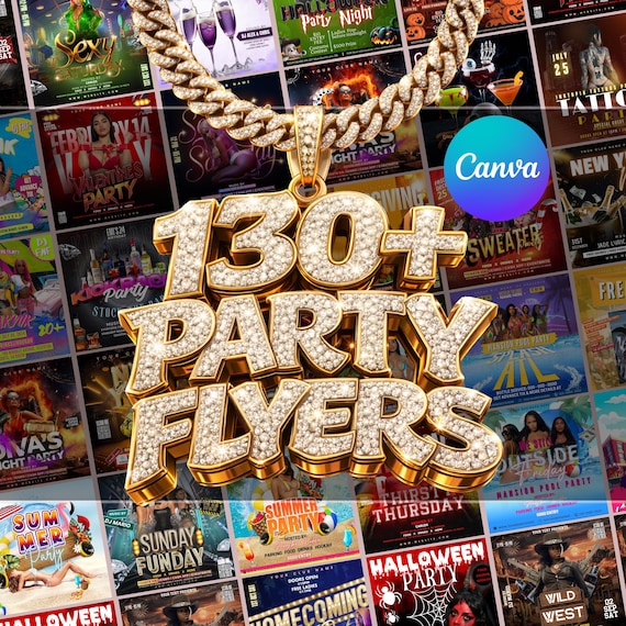 Party Flyer bundle, Editable Kickback Club Flyer, Freaknik Party flyer, Event Flyer, DJ Whiskey Night, Canva Template, Instant Download