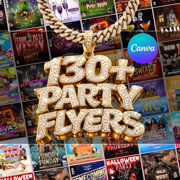 Party Flyer bundle, Editable Kickback Club Flyer, Freaknik Party flyer, Event Flyer, DJ Whiskey Night, Canva Template, Instant Download