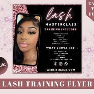 Lash Class Flyer, Lash Training Flyer, Beauty Flyer, Lash Business, Instagram Flyer, Black And White, Minimal Flyer, Social Media Flyer