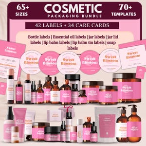Cosmetic Labels Bundle, Editable Skincare Label Templates, Product Label Template, Custom Body Product Label DIY Branding Kit