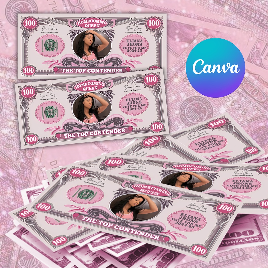 Homecoming Campaign Money, Prom Queen, Editable Fake Money, Homecoming ...
