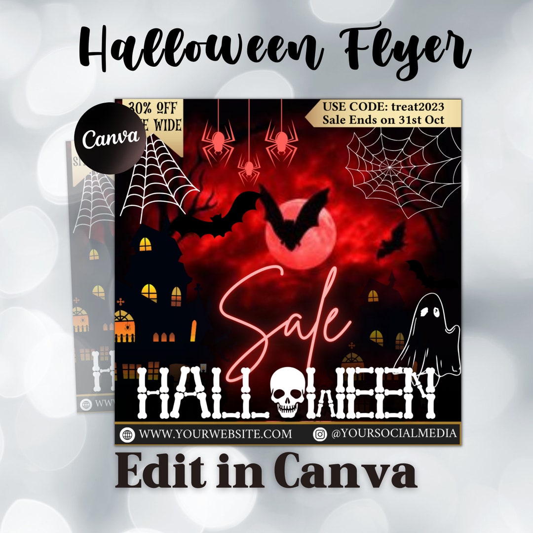 Halloween Flyer, Social Media Flyer, Editable Halloween Party ...