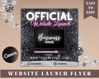 Grand Opening Flyer, Website Launch Flyer, Branding Flyer, Official Website Launch Flyer, Shop Opening, Book Now Appointment, Products Flyer