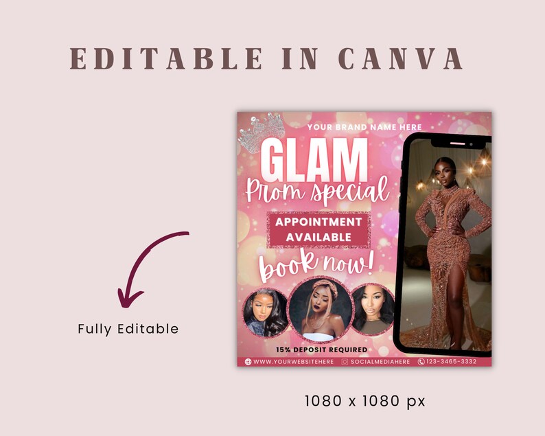Prom Flyer, Prom Sale Flyer, Glam Prom Flyer, Prom Sendoff Flyer, Prom ...