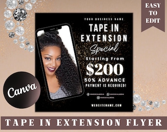 Tape In Extension, Tape In Extension Flyer, Hair Flyer Fall, Diy Hair Flyer, Hair Extension Post, Tape In Flyer
