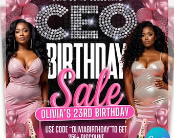 Ceo Birthday Flyer, Birthday Flyer, Celebration Flyer Birthday Sale Flyer Hair Flyer Beauty Boutique Flyer Lash Flyer Premade Business Flyer