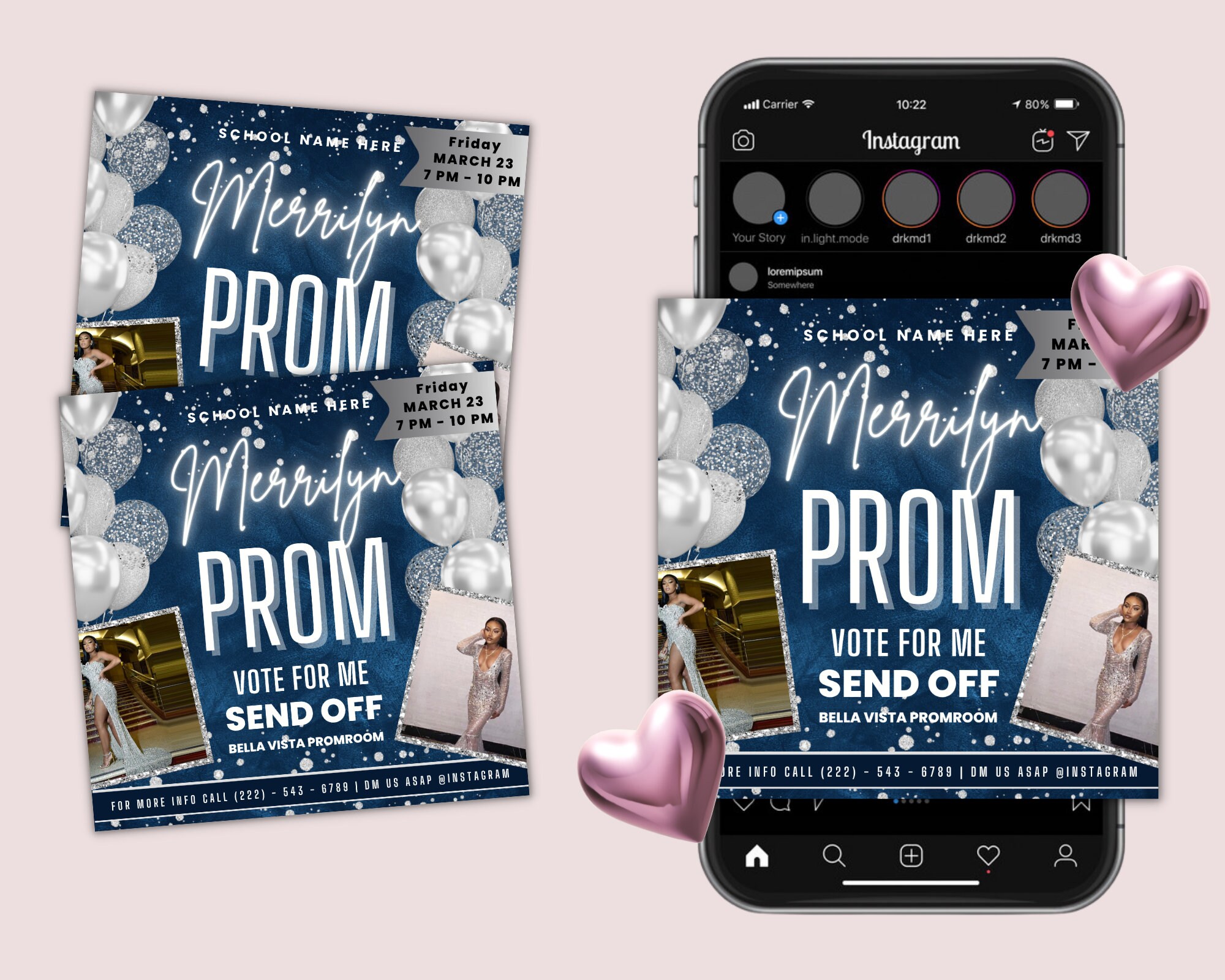 Prom Invitation, Prom Send off Flyer, Prom Invitation Flyer, Prom Flyer ...
