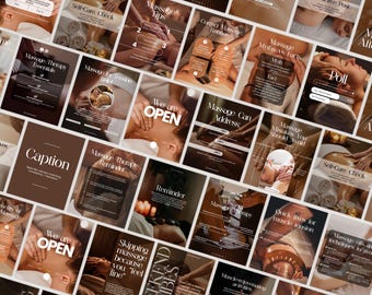 Massage Therapist Instagram Templates, Social Media Marketing Kit, Therapy Social Media Post, Esthetician Beauty Spa Marketing Post, Canva