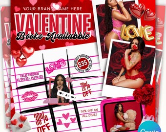 February Bookings Flyer, Valentines Day Flyer, Valentines Day Sale Flyer, February Bookings Now Open Hair Flyer, Lash Flyer,Nail flyer Canva