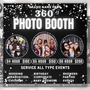 360 Photo Booth Flyer | Event Photography Rental Party| Animated 360 Photo Booth Flyer | Celebration Book Now Flyer | Photo booth Instagram