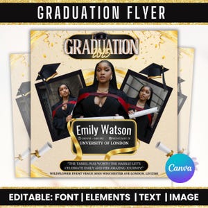 Editable Graduation Invitation Flyer, Graduation Party, Class Of 2025 Flyer, Graduate Flyer, Graduation Party,Graduation Invitation Template