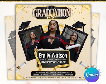 Editable Graduation Invitation Flyer, Graduation Party, Class Of 2025 Flyer, Graduate Flyer, Graduation Party,Graduation Invitation Template