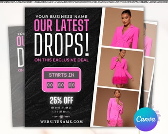 New Arrivals Flyer, Clothing Flyer, Boutique Sale Flyer, New Collection Flyer, Premade Fashion Flyer, Social Media Canva Editable Template