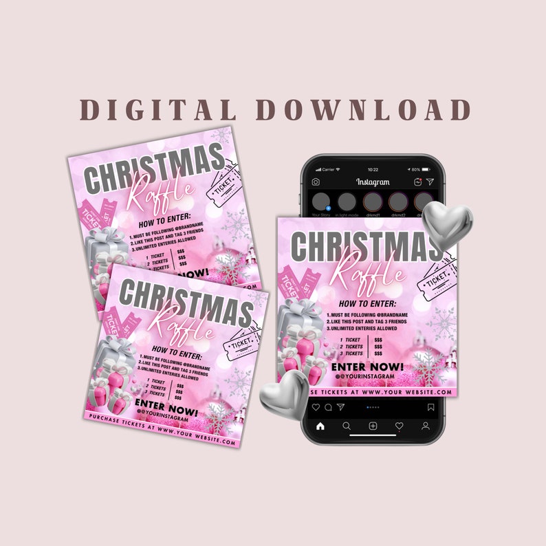 Christmas Raffle Flyer, Christmas Flyer, DIY Flyer Design Template ...