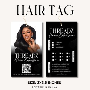 Hair Tag Template, Editable Hair Tag, DIY Hair Hang Tag Design, Hair Extension Tags, Hair Business Tags, Hair Packaging, Hair Branding Kit