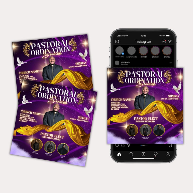 Ordination Service Flyer, Church Flyer, Ordination Church Flyer ...