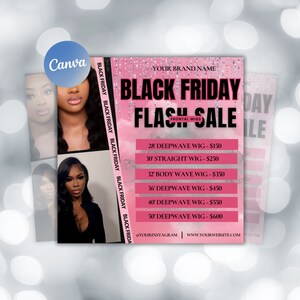 Black Friday Flyer, DIY Pink Friday Flyer, bewerkbare Canva-sjabloon, Black Friday Sale Flyer, Black Friday Flyer Instagram Stories
