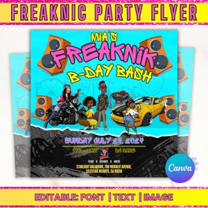 Freaknik Party Flyer, Freaknik Party Invite, Nightclub Flyer, Pool Mansion Party, Summer Party Flyer, Splash Alt, Canva Editable Template