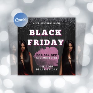 Black Friday Flyer, Black Friday Sale Flyer, bewerkbare Canva-sjabloon, Social Media Flyer, Black Friday Flyer Instagram Stories, Cyber Monday