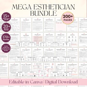 Esthetician Intake Forms Bundle, Editable Esthetician Consent Forms, Beauty Consultation Forms, Facial, Waxing, Body Sculpting Form Template
