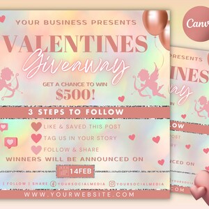 Valentines Day Raffle Giveaway Flyer, Valentines Flyer, Raffle Flyer ...