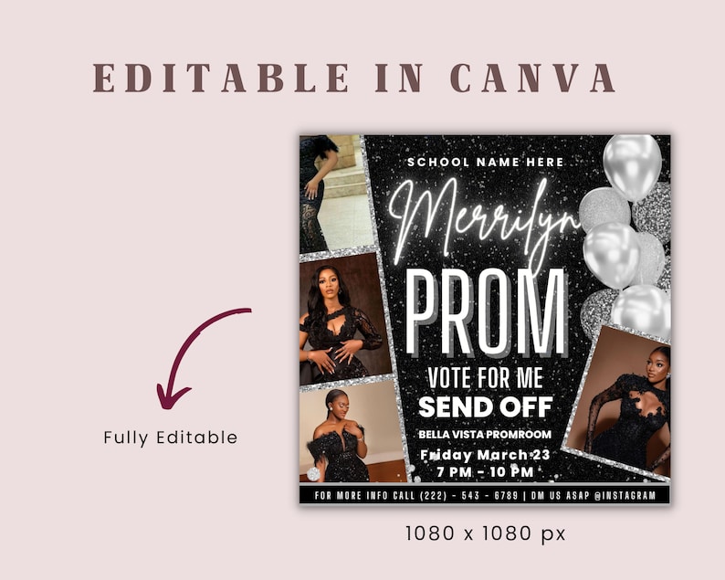 Prom Invitation Prom Send off Flyer Prom Invitation Flyer Etsy