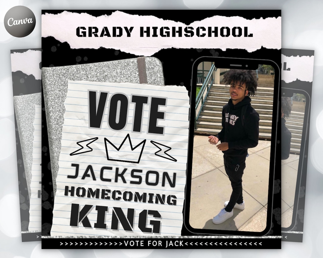 Vote KING , Social Media Flyer, Class Campaign Flyer, High