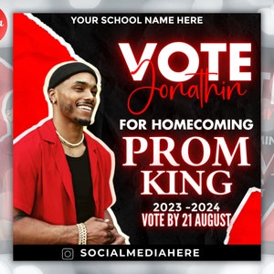 Vote Homecoming King Flyer, Homecoming Flyer, Campaign Flyer, Class Campaign Flyer, Election Flyer Prom King Flyer | DIY Editable Template