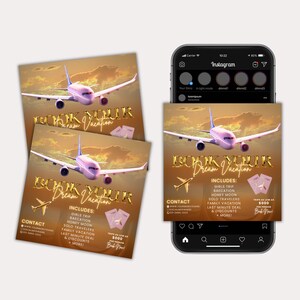 Travel Agent Flyer, DIY E-Flyer Template, Travel Flyer, Vacation Flyer, Travel Agency, Social Media Flyer, Canva Editable, Instant Download image 3