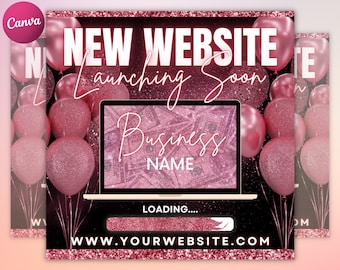 Website Launching Flyer, Coming Soon Flyer, Site Launch Flyer, Boutique Flyer, Social Media Flyer, Premade DIY Business Flyer Design