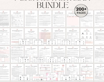 Esthetician Intake Forms Bundle, Editable Esthetician Consent Forms, Beauty Consultation Forms, Facial, Waxing, Body Sculpting Form Template