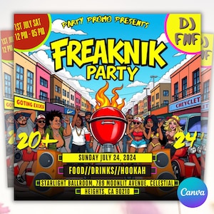 Freaknik Party Flyer, 90s Cookout Flyer, Nightclub Flyer, Pool Mansion Party, Summer Party Flyer, Splash Alt, Canva Editable Template