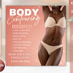 Body Contouring Flyer, Body Sculpting Flyer, Body Contour Flyer, Body Sculpting Post, Body Contouring Template, Body Sculpting