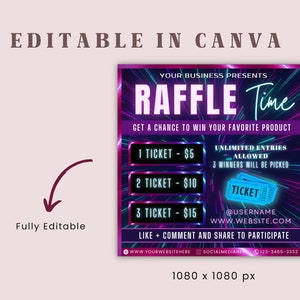 Raffle Flyer Template | DIY Business Branding Giveaway Ticket Contest ...