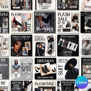 Fashion Insta Post, Instagram Clothing Brand, Fashion Instagram Templates, Instagram Stories, Canva Editable, Instant Download
